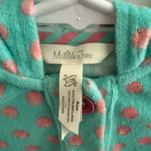 Matilda Jane Size 6-12 months Aqua polka dot swim coverup - Picture 5 of 5